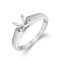14KT White Gold 1/5 ct Solitaire Engagement Rings with Die-Struck Styled Comfort Feel Cathedral Moun