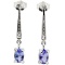 4/5 CARAT TANZANITE & DIAMOND 925 STERLING SILVER EARRINGS