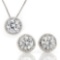 3 2/5 CARAT CREATED DIAMOND & DIAMOND 925 STERLING SILVER SET