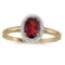 Certified 10k Yellow Gold Oval Garnet And Diamond Ring 0.72 CTW