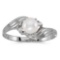 Certified 10k White Gold Pearl And Diamond Ring 0.02 CTW