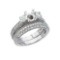 Certified 14K White Gold 1 Ct Bridal Fashion Diamond Ring Set 1.03 CTW