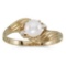 Certified 10k Yellow Gold Pearl And Diamond Ring 0.02 CTW