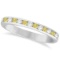 Channel-Set Yellow Canary and White Diamond Ring 14k White Gold (0.33ct)