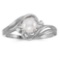 Certified 10k White Gold Pearl And Diamond Ring 0.04 CTW