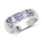 0.42 Carat Genuine Tanzanite .925 Sterling Silver Ring