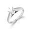 14KT White Gold 5/8 ct Solitaire Engagement Rings with Flat Airline Comfort Feel Cathedral Mounting