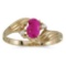 Certified 10k Yellow Gold Oval Ruby And Diamond Ring 0.38 CTW