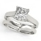 14KT White Gold 1 1/4 ct Solitaire Engagement & Wedding Ring Set with G-H color and SI3/I1 clarity d