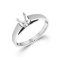 14KT White Gold 1/20 ct Solitaire Engagement Rings with Flat Narrower Airline Cathedral Die-Struck C