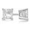 Certified 1.5 CTW Princess Diamond Stud Earrings I/SI2