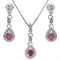 1/2 CARAT GENUINE RUBY & DIAMONDS 925 STERLING SILVER SET