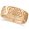 Ultra-Fancy Embossed Twin Heart Wedding Band in 18k Rose Gold