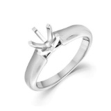 14KT White Gold 1/8 ct Solitaire Engagement Rings with Tulip Wider/Heavier Cathedral Comfort Feel Di