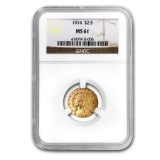 1914 $2.50 Indian Gold Quarter Eagle MS-61 NGC