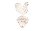 Whitewashed Cast Iron Rooster Bottle Opener 6in.