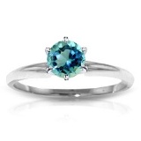 CERTIFIED 14K 1.30 CTW BLUE TOPAZ SOLITAIRE RING