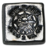 2 oz Silver Square - MK Barz & Bullion (Pirate Compass)