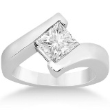 Princess Cut Tension Set Engagement Ring 14k White Gold 1.00 ctw