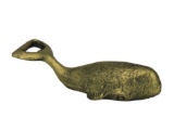 Rustic Gold Cast Iron Whale Bottle Opener 7in.