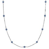 Fancy Blue Diamonds by The Yard Necklace 14k White Gold (2.00ct)