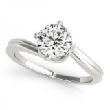 14KT White Gold 1 ct Solitaire Engagement & Wedding Ring Set with J-L color and SI3/I1 clarity diamo