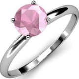 CERTIFIED 14K 1.30 CTW PINK TOURMALINE SOLITAIRE RING