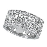 Antique Style Diamond Eternity Ring 14k White Gold  (0.66ctw)