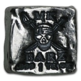 1 oz Silver Square - MK Barz & Bullion (Pirate Skull & Swords)