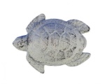 Whitewashed Cast Iron Decorative Turtle Bottle Opener 4in.