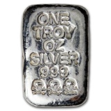 1 oz Silver Bar - Atlantis Mint (Skull & Bones)