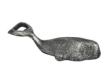 Rustic Silver Cast Iron Whale Bottle Opener 7in.
