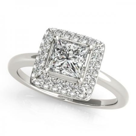 CERTIFIED PLATINUM 1.22 CT G-H/VS-SI1 DIAMOND HALO ENGAGEMENT RING