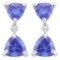 7 1/3 CARAT LAB TANZANITE 925 STERLING SILVER EARRINGS