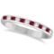 Ruby and Diamond Semi-Eternity Channel Ring 14k White Gold (0.40ct)