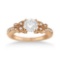 Butterfly Diamond Engagement Ring 14k Rose Gold (1.10ct)
