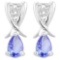 3/4 CARAT TANZANITE & DIAMOND 925 STERLING SILVER EARRINGS