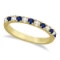 Diamond and Blue Sapphire Ring Anniversary Band 14k Yellow Gold (0.32ct)