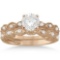 Antique Diamond Engagement Ring Set 18k Rose Gold (0.90ct)