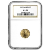 2005 1/10 oz Gold American Eagle MS-70 NGC