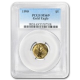 1990 1/10 oz Gold American Eagle MS-69 PCGS