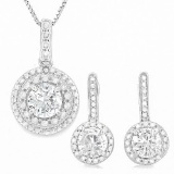 3 2/5 CARAT CREATED DIAMOND & DIAMOND 925 STERLING SILVER SET