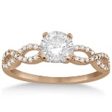 Twisted Infinity Diamond Engagement Ring Setting 14K Rose Gold (1.11ct)