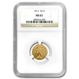 1912 $2.50 Indian Gold Quarter Eagle MS-62 NGC