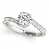 CERTIFIED 18KT WHITE GOLD 1.05 CT G-H/VS-SI1 DIAMOND ENGAGEMENT RING