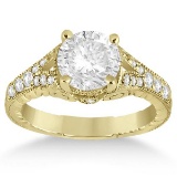 Antique Style Art Deco Diamond Engagement Ring 14K Yellow Gold (1.13ct)