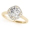 CERTIFIED 18K YELLOW GOLD 1.16 CT G-H/VS-SI1 DIAMOND HALO ENGAGEMENT RING