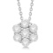 Cluster Diamond Flower Pendant Necklace 14K White Gold (1.50ct)