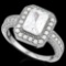 2 CARAT (35 PCS) FLAWLESS CREATED DIAMOND 925 STERLING SILVER HALO RING