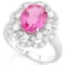 3 1/2 CARAT CREATED RUBY & 4 CARAT (40 PCS) FLAWLESS CREATED DIAMOND 925 STERLING SILVER RING